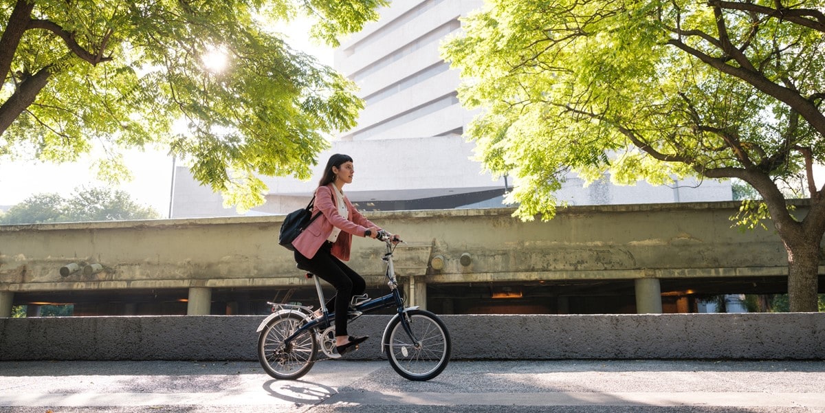 woman on bicycle